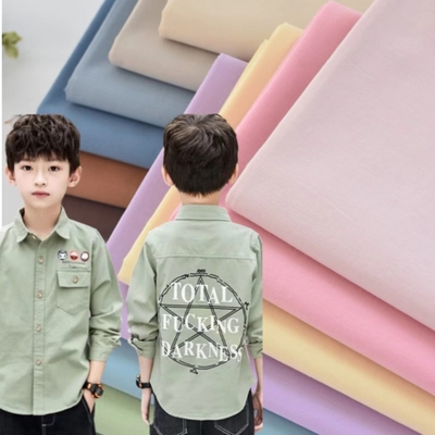 133X100 Cotton uniform Fabrics 50SX50S Imitation Tencel 110GSM Woven Kids Man Shirt Long Staple