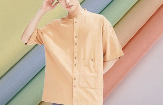 Imitation Tencel Cotton Shirt Fabric Casual Clothes  40sX40s 185GSM High Fastness Solid Dyed