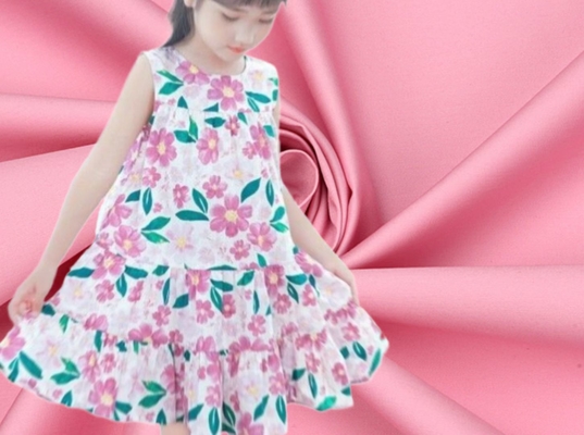 Cotton And Recycled Polyester Blended Fabric Moisture Wicking Children Dress