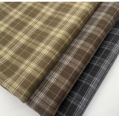 Checked Fabric Grid Chequer Fabric 50%Polyester 50%Polyester 250gsm  Shirt Vest Suit Blazer Fabric