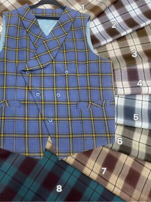 Checked Fabric Grid Chequer Fabric 50%Polyester 50%Polyester 250gsm  Shirt Vest Suit Blazer Fabric