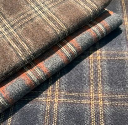 12% Wool TR Check Suiting Fabric Blends Classic Elegance With Modern Refinement.