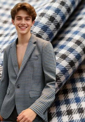 27%Rayon 70%Polyester 3%Spandex 260gsm Check Wrinkle-Resistant And Durable Smooth Texture Fabric