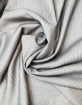 27%Rayon 73%Polyester 220gsm Grey-And-White Striped Rayon/Polyester Suit Fabric