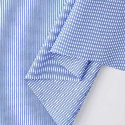 Durable Cotton Yarn Dyed Stripe Fabric for Formal Uniform Shirts 110gsm