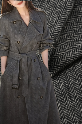 210 GSM 50% Wool 50% Polyester Suit Fabric with Invisible Check for Premium Tailoring