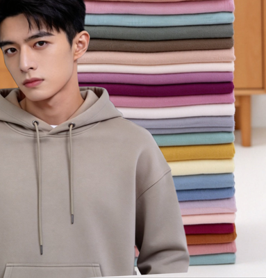 210gsm Sand-Washed Air Layer Knit Fabric with Excellent Elastic Recovery and High Wrinkle Resistance