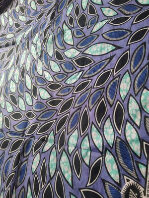 African Wax Print Fabric with Hot-fix Rhinestones – 91% Cotton 9% Spandex, High Wrinkle Resistance, Excellent Elastic Recovery