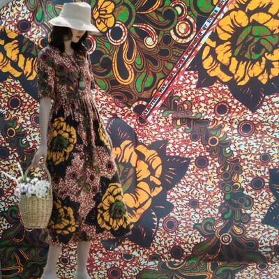 100% Cotton African Wax Print Fabric with Vibrant Colors and High Wrinkle Resistance for Ankara and Kitenge Styles