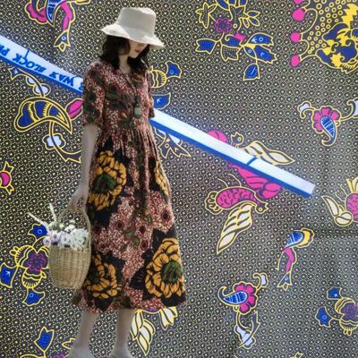 100% Cotton African Wax Print Fabric with Vibrant Colors and High Wrinkle Resistance for Ankara and Kitenge Styles