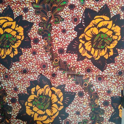 100% Cotton African Wax Print Fabric with Vibrant Colors and High Wrinkle Resistance for Ankara and Kitenge Styles