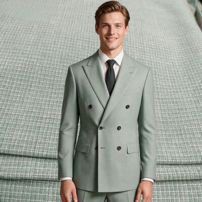 240gsm TR Suiting Fabric with Subtle Check Pattern - 85% Polyester 11% Rayon 4% Spandex Uniform Fabric