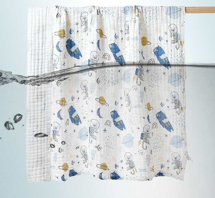 Untwisted Soft Gauze Fabric Plant Pattern Reactive Printing Any Color