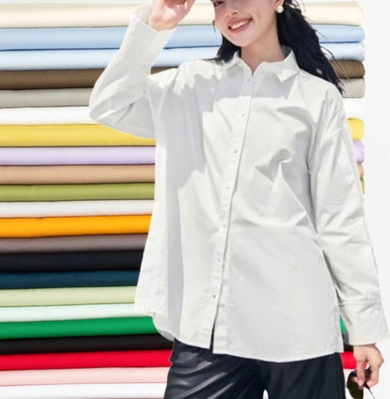 Elasticity Cotton Polyester Spandex Fabric For Pants Fress Shirt Bags 45sX45D+40D130X70 160GSM