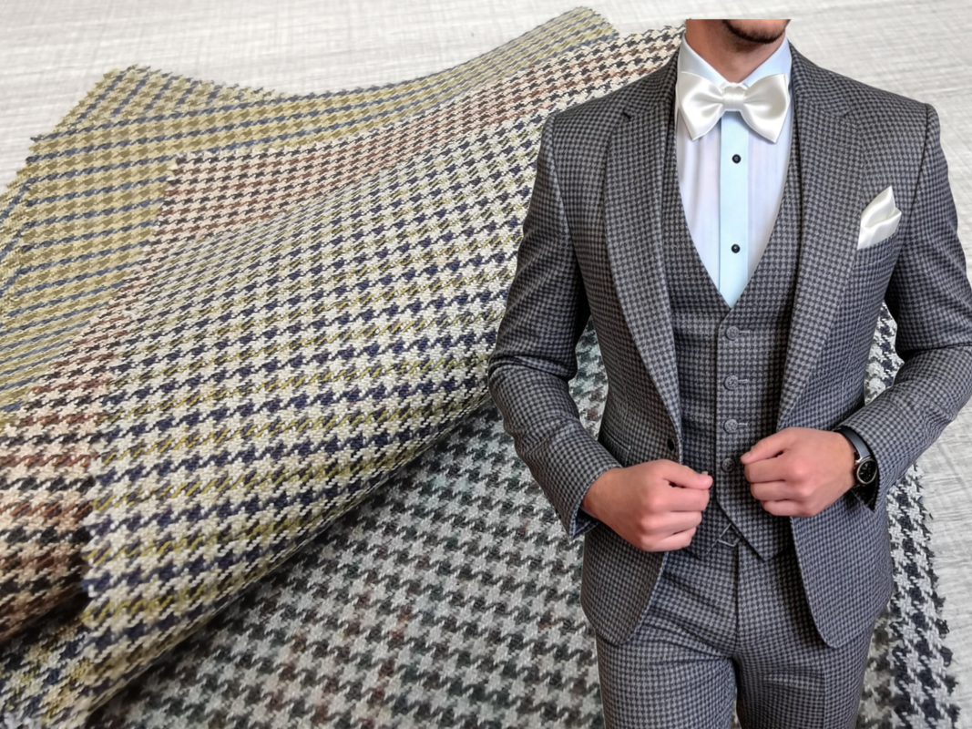 300 GSM Lightweight Wool Blend Suiting Fabric with 10% Wool, 70% Polyester, and 20% Rayon
