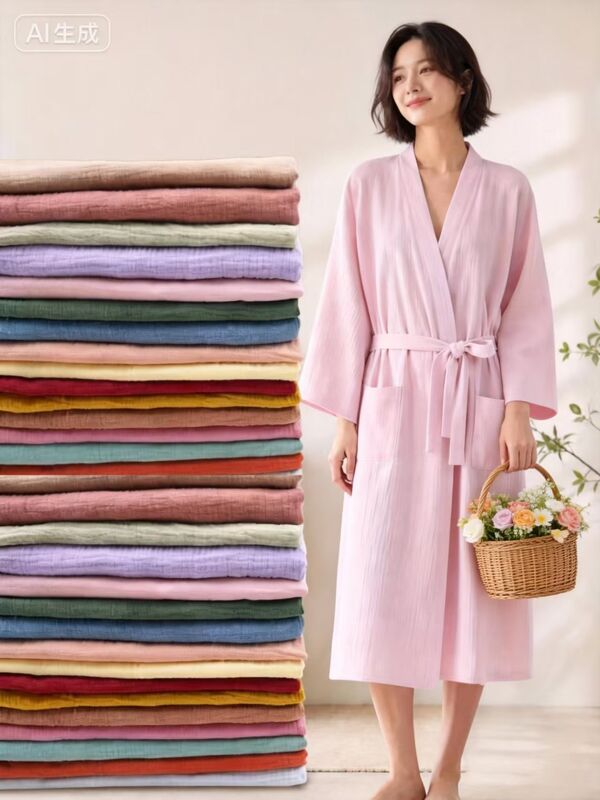 100% Cotton 40S Double Gauze Fabric (120GSM) Naturally Soft. Breathable. Made for Relaxed Living.