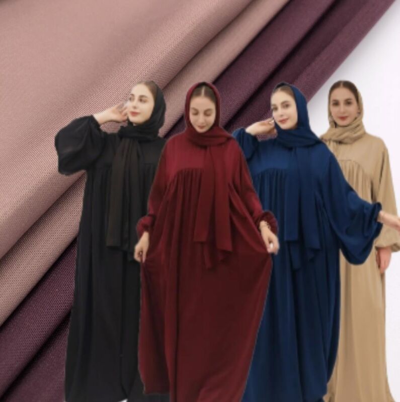 Premium Microfiber Nida Fabric for Abaya - 100% Polyester 100-120gsm with Soft Touch & Silky Feel and Wrinkle Resistance
