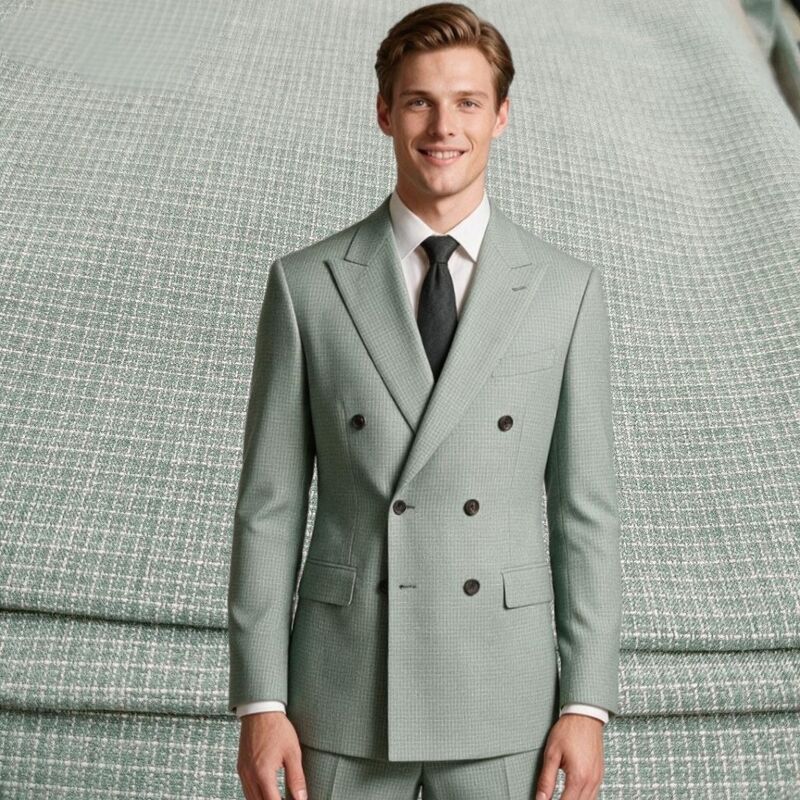 240gsm TR Suiting Fabric with Subtle Check Pattern - 85% Polyester 11% Rayon 4% Spandex Uniform Fabric